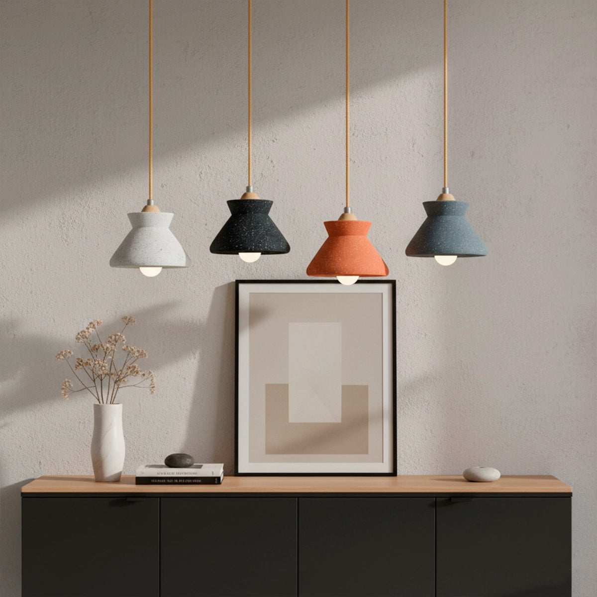 Kit 3 luminárias Pendente Granito Nord