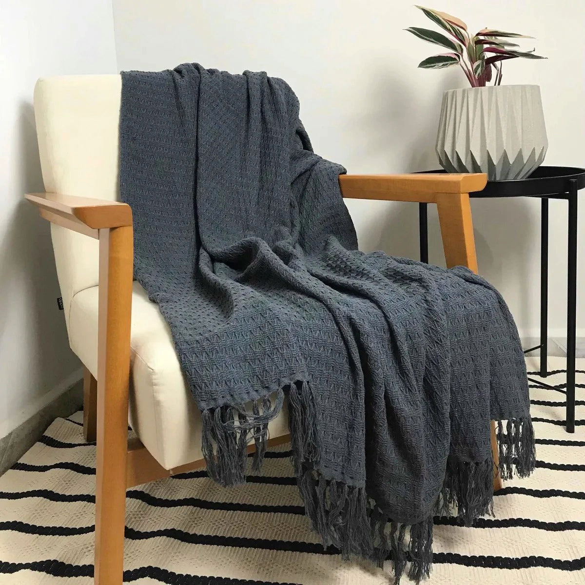 Manta para Sofá Artesanal Algodão Serena