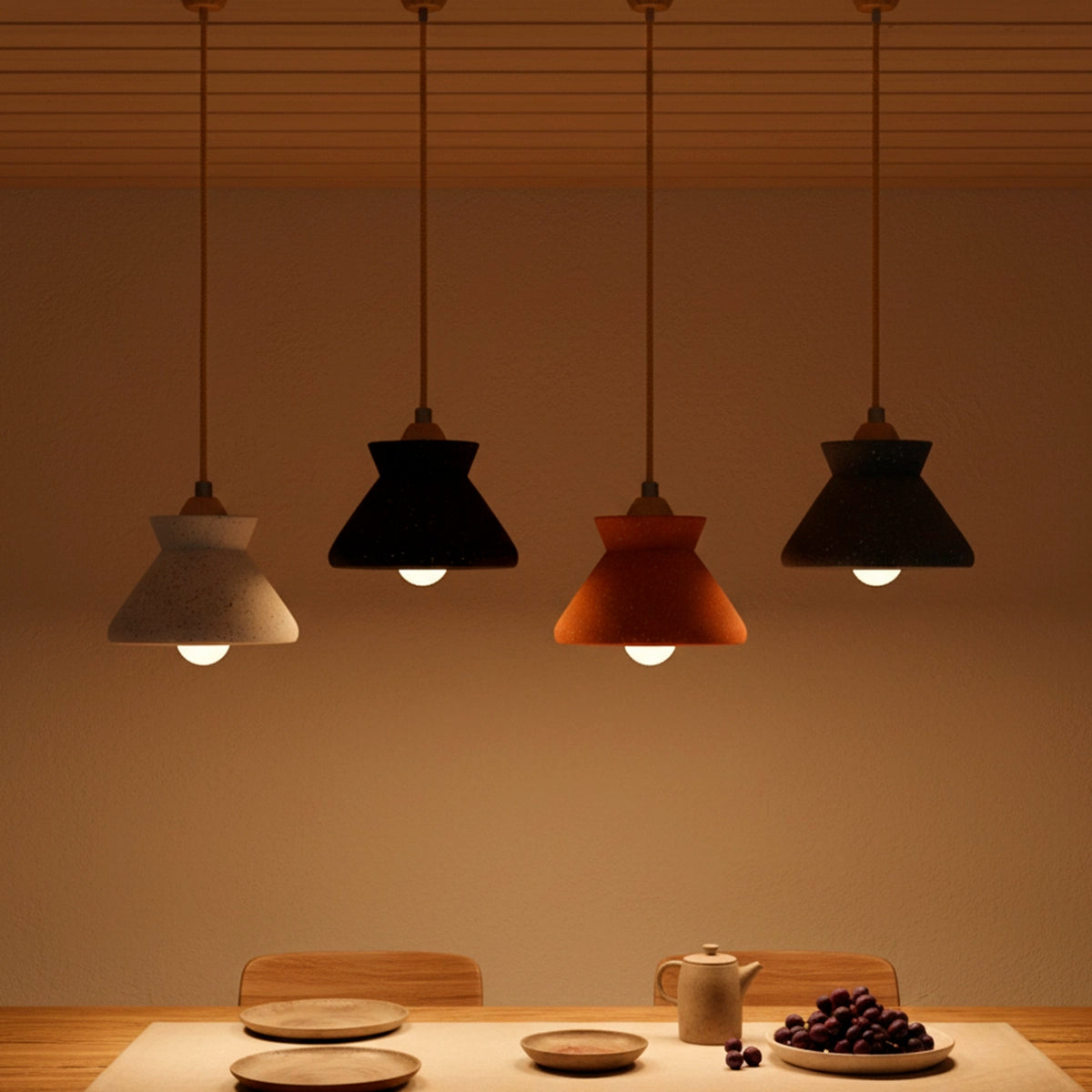 Kit 4 luminárias Pendente Granito Nord