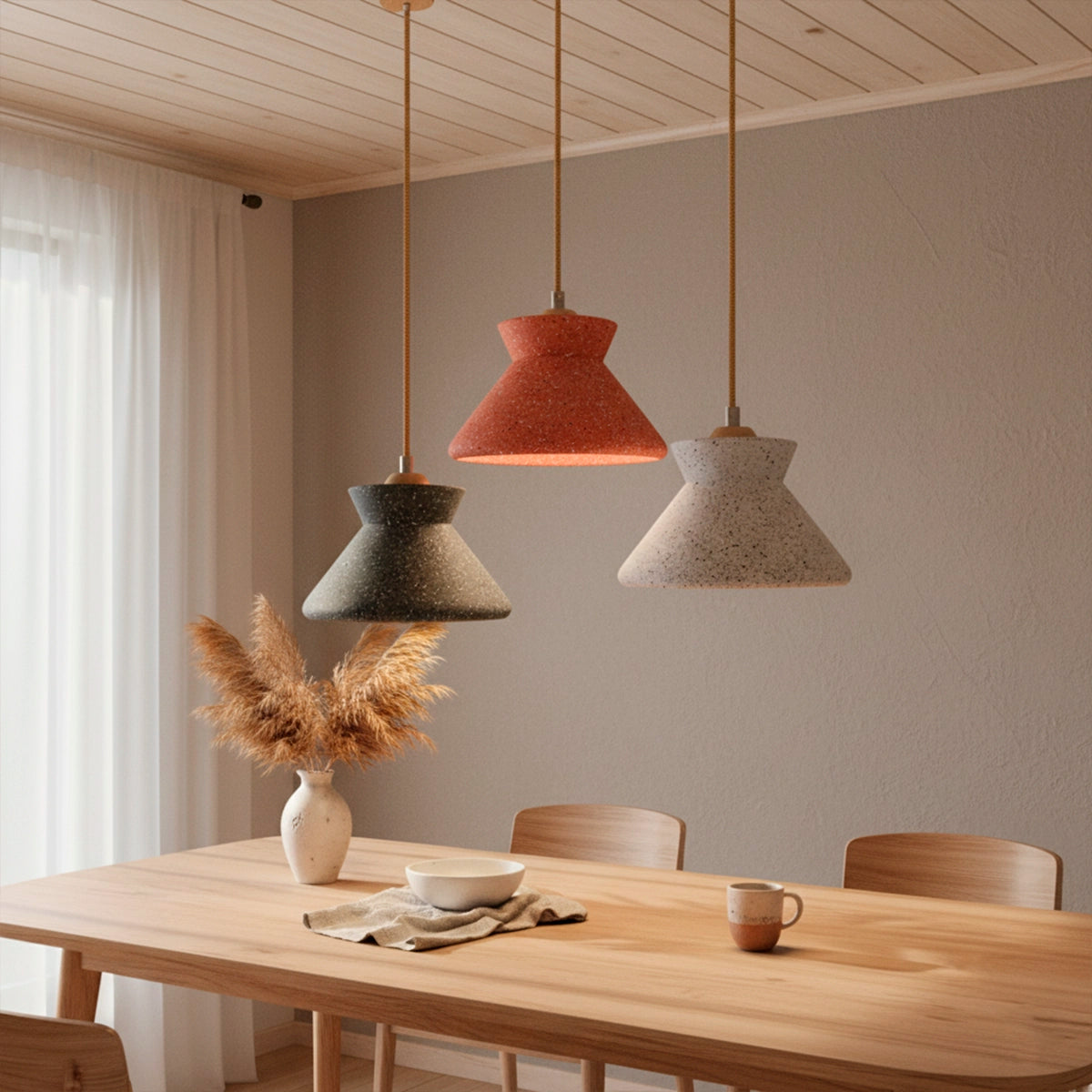 Kit 3 luminárias Pendente Granito Nord