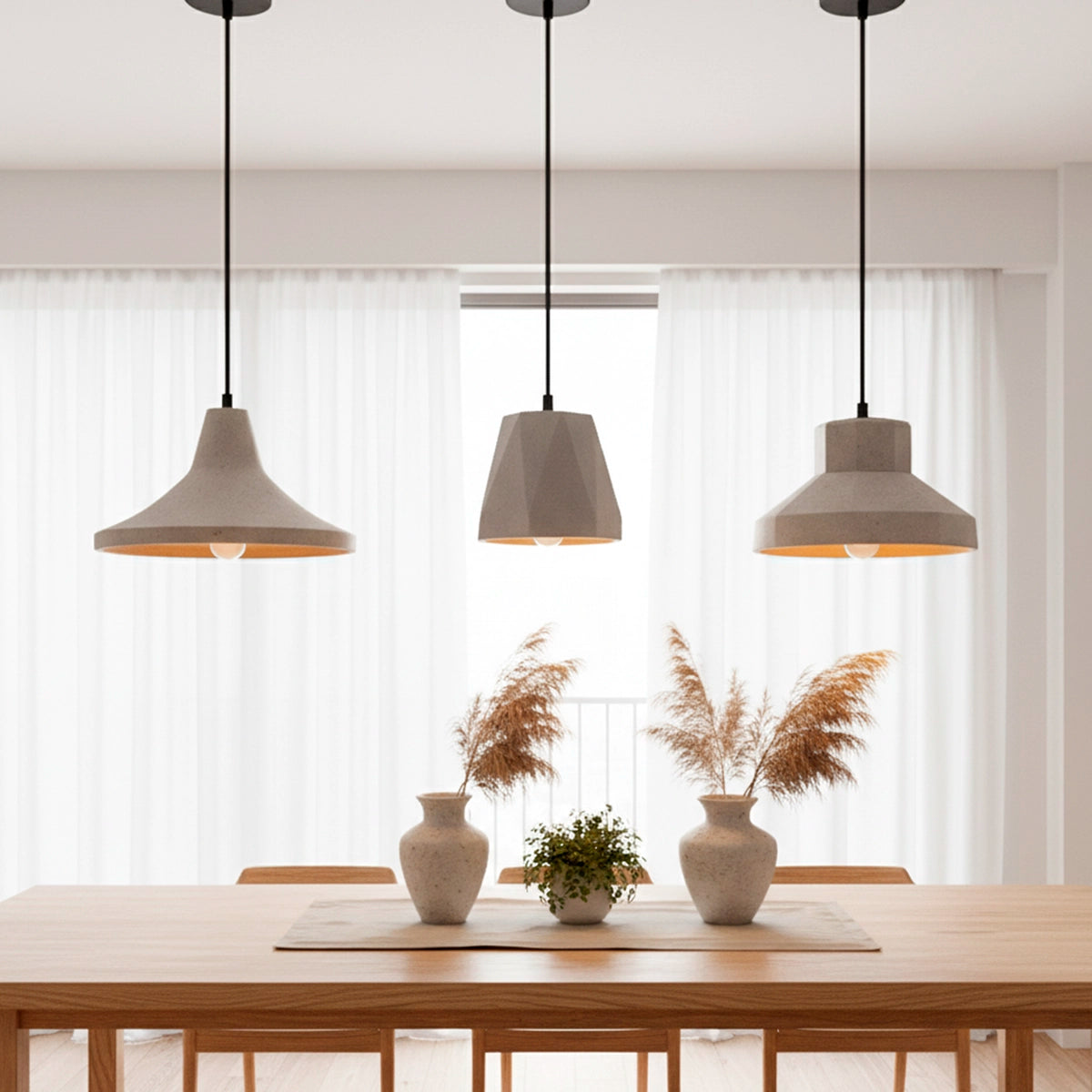 Kit 3 Luminárias Pendente de Concreto