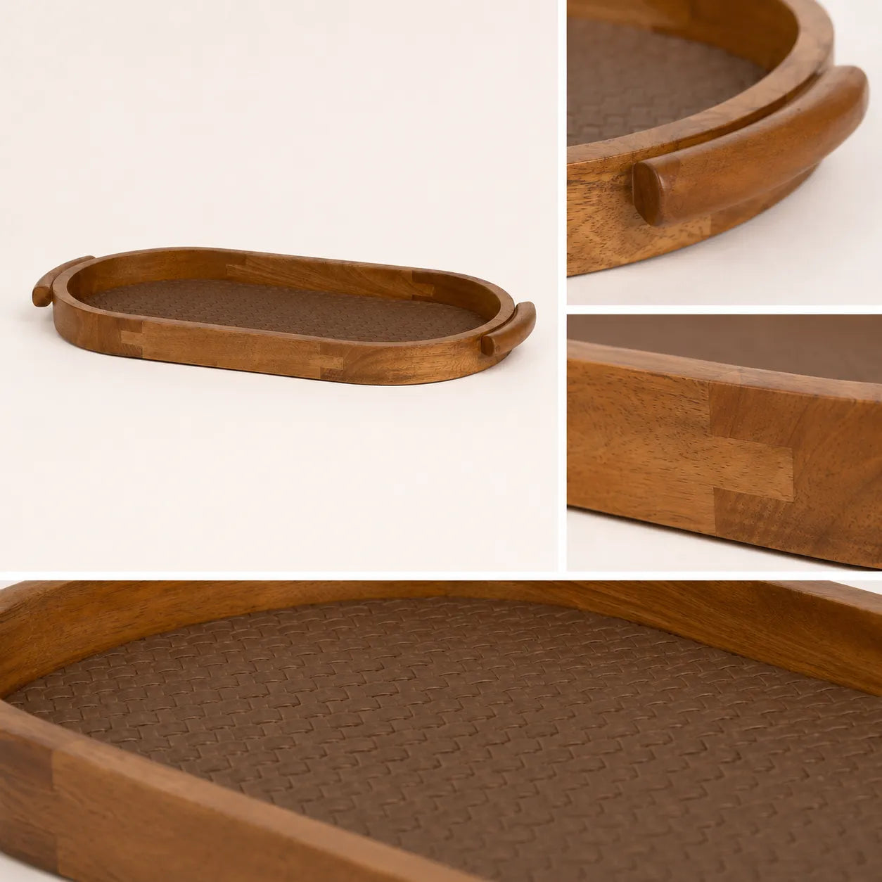 Bandeja Decorativa Oval em madeira Nativa