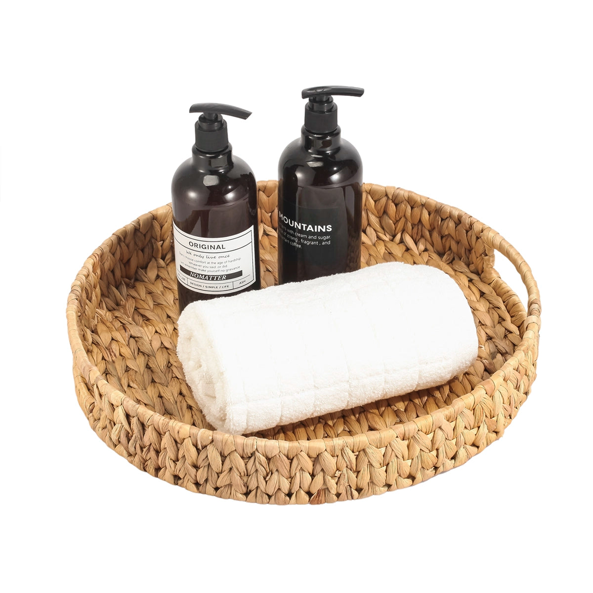 Bandeja Redonda de Fibra Natural Trançada Essenza Natural