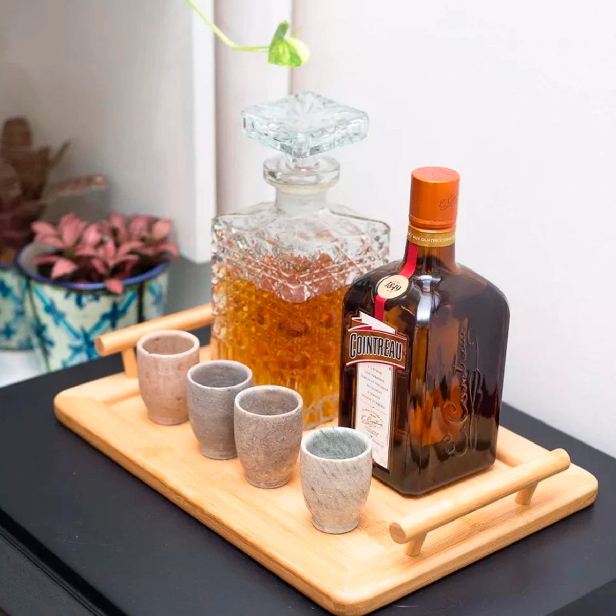 Bandeja Retangular de Bambu com Alcas Essenza Natural