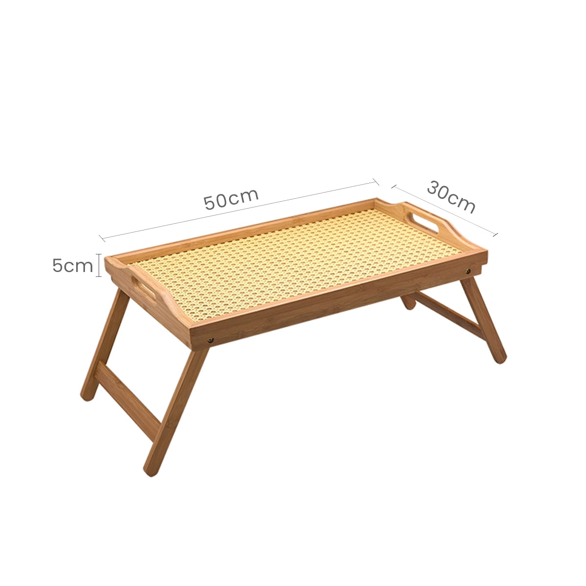 Bandeja com Pés Dobráveis de Bambu com Palhinha Indiana Essenza Natural