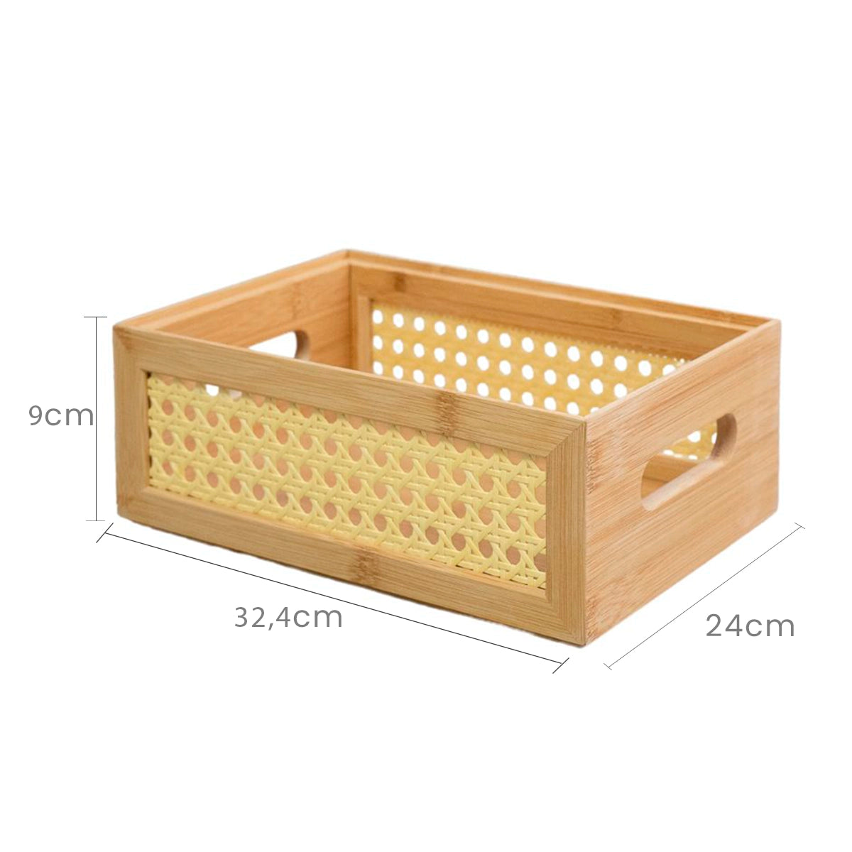 Caixa Organizadora de Bambu com Palhinha Indiana Essenza Natural