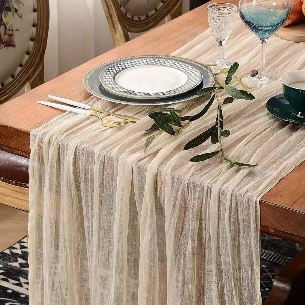 Caminho de Mesa Boho para Decoração