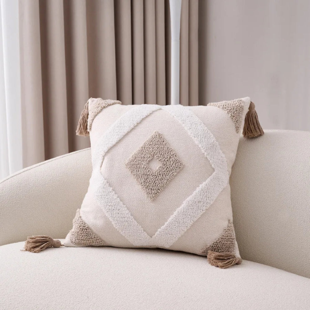 Capa De Almofada Textura Boho Cinza