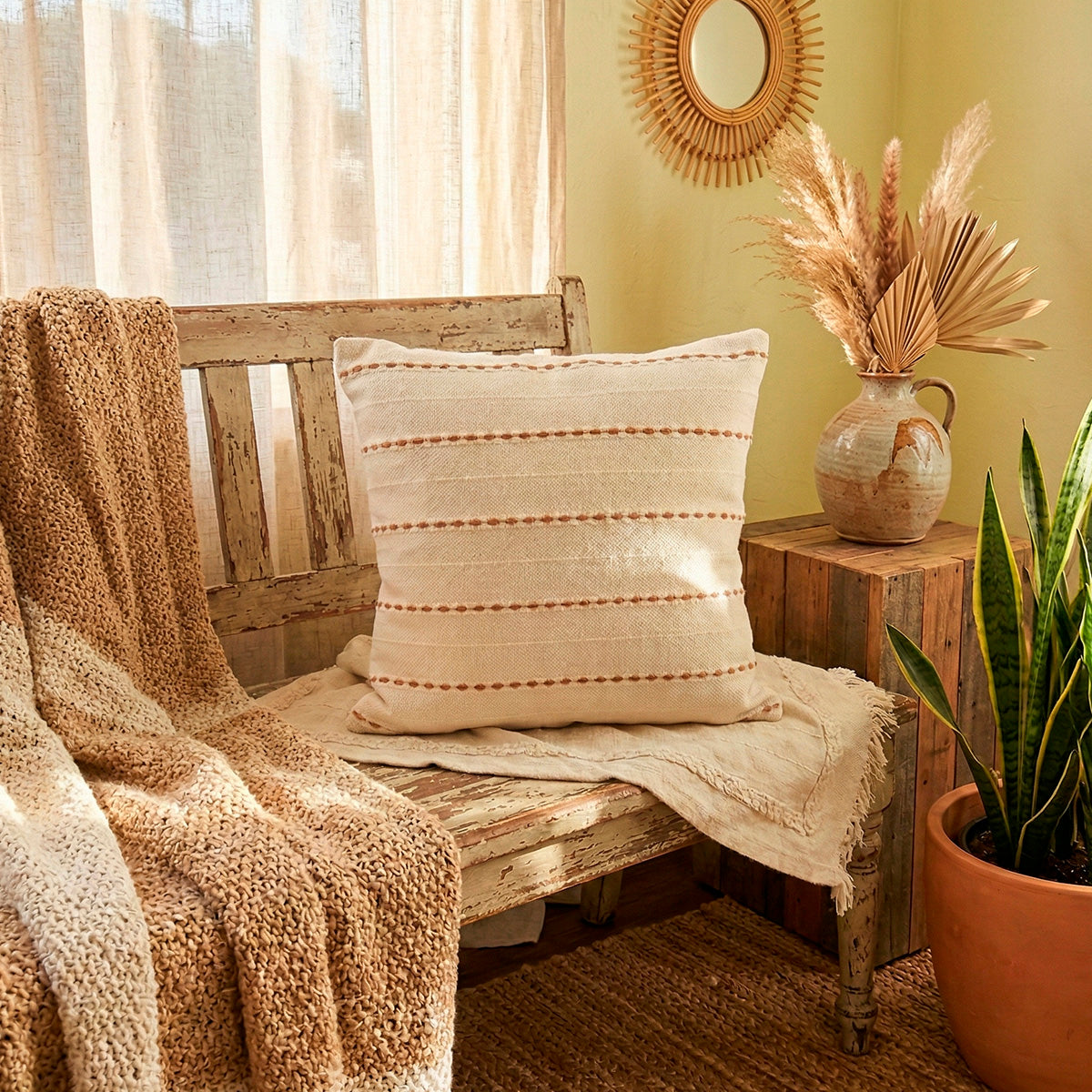 Capa de Almofada Boho Florescer