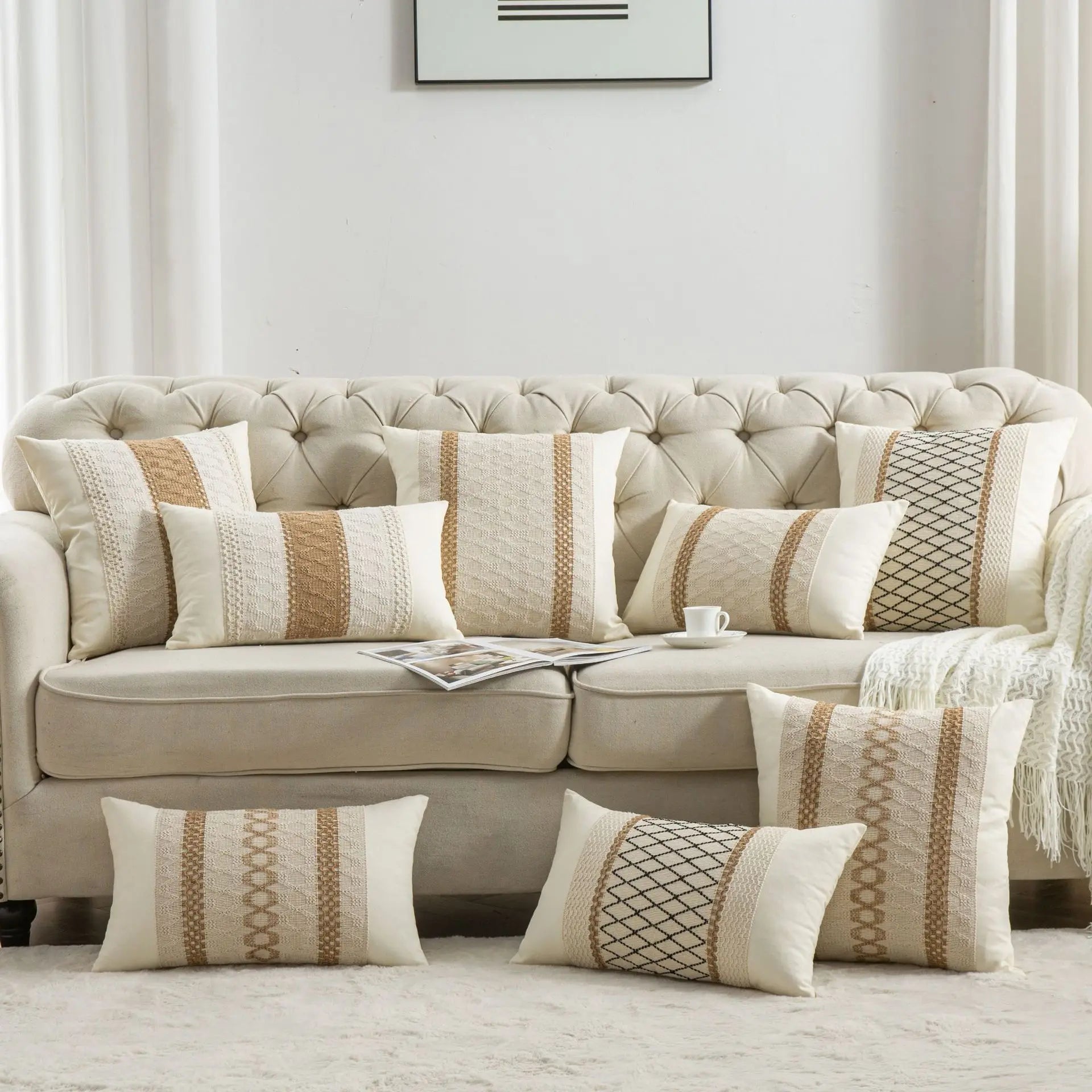 Capa de Almofada Boho Renda