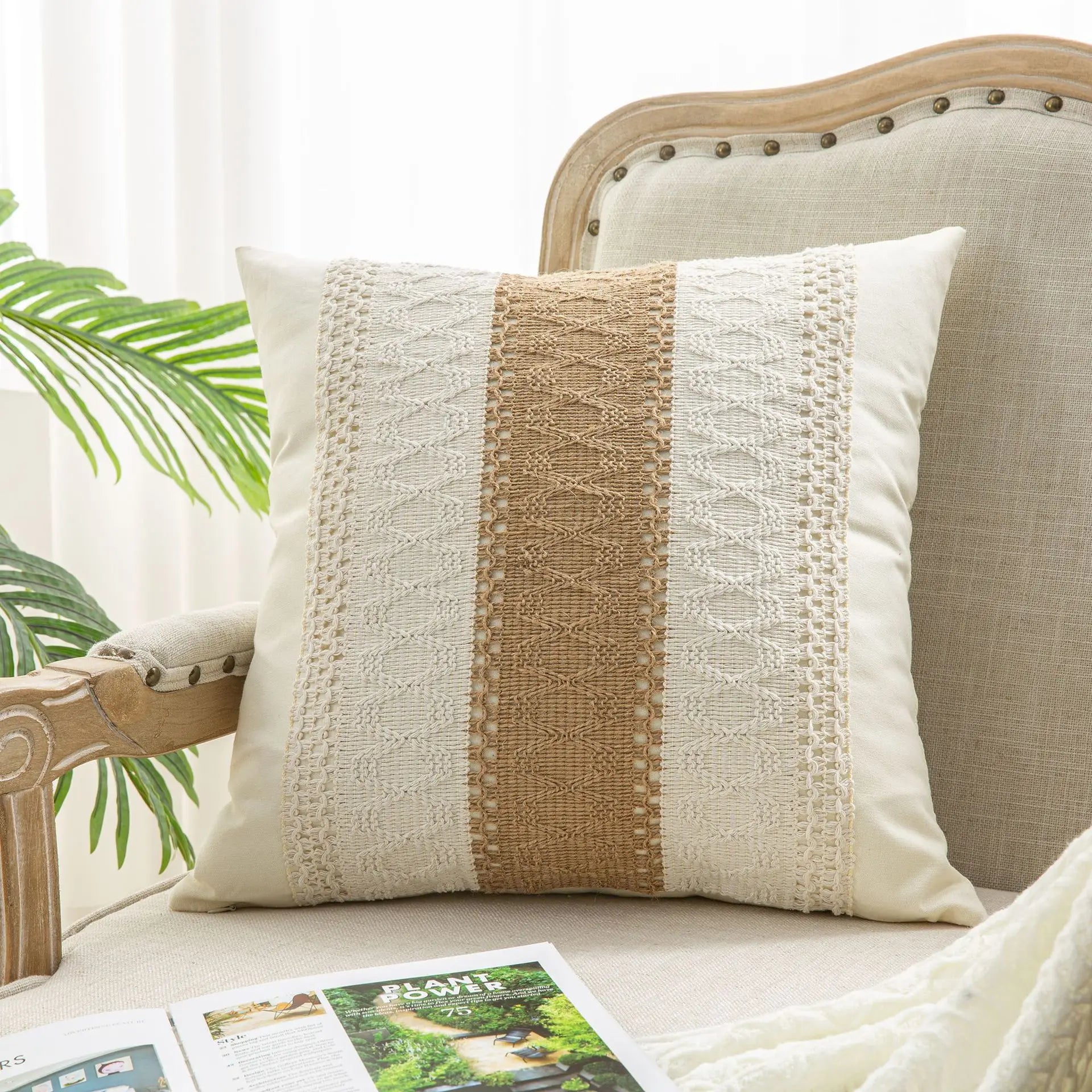Capa de Almofada Boho Renda