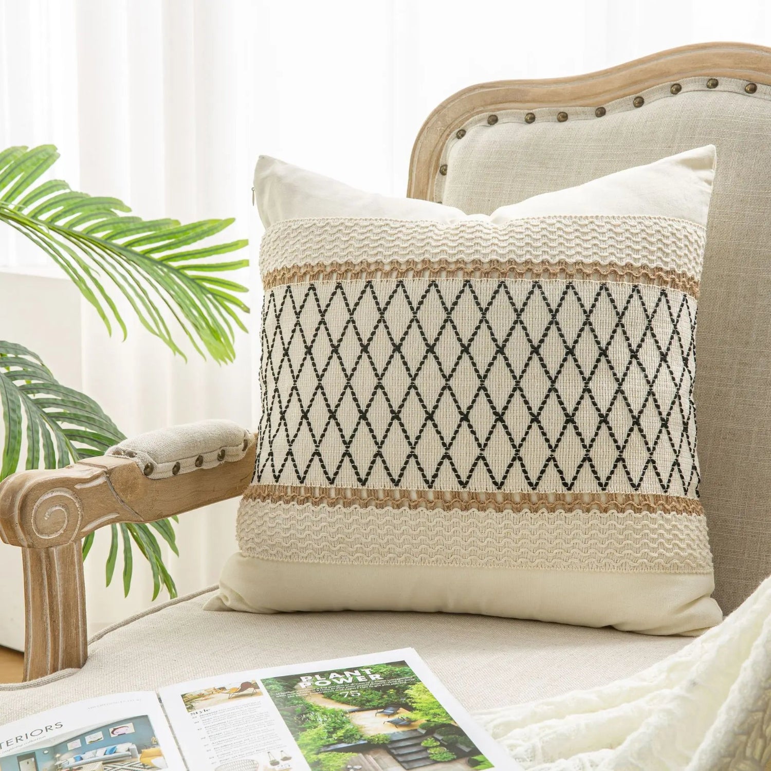 Capa de Almofada Boho Renda