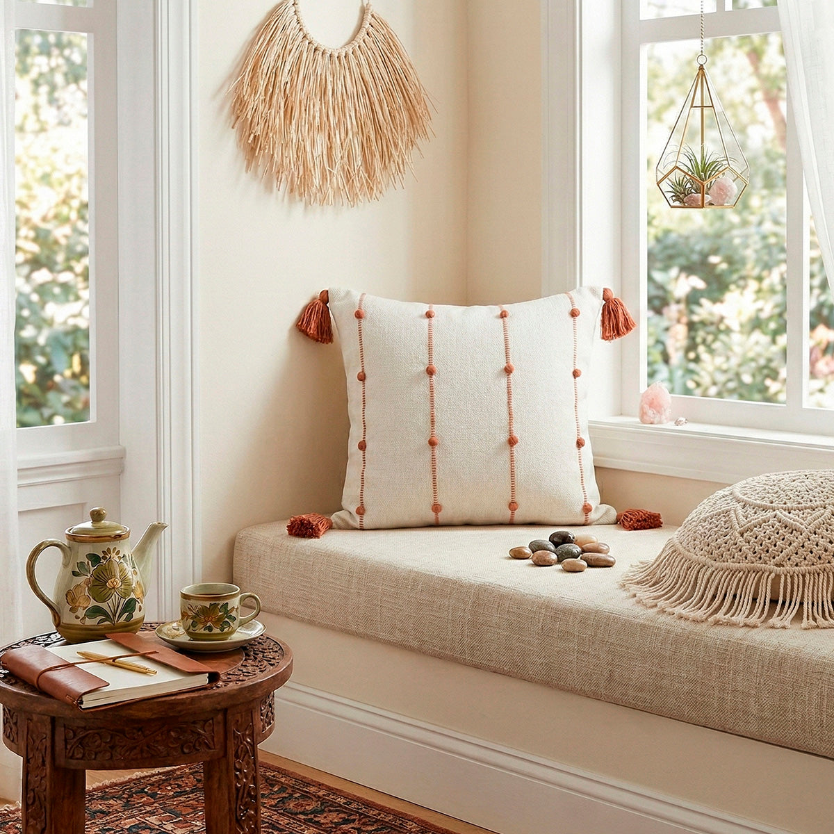 Capa de Almofada Trama com Pompom