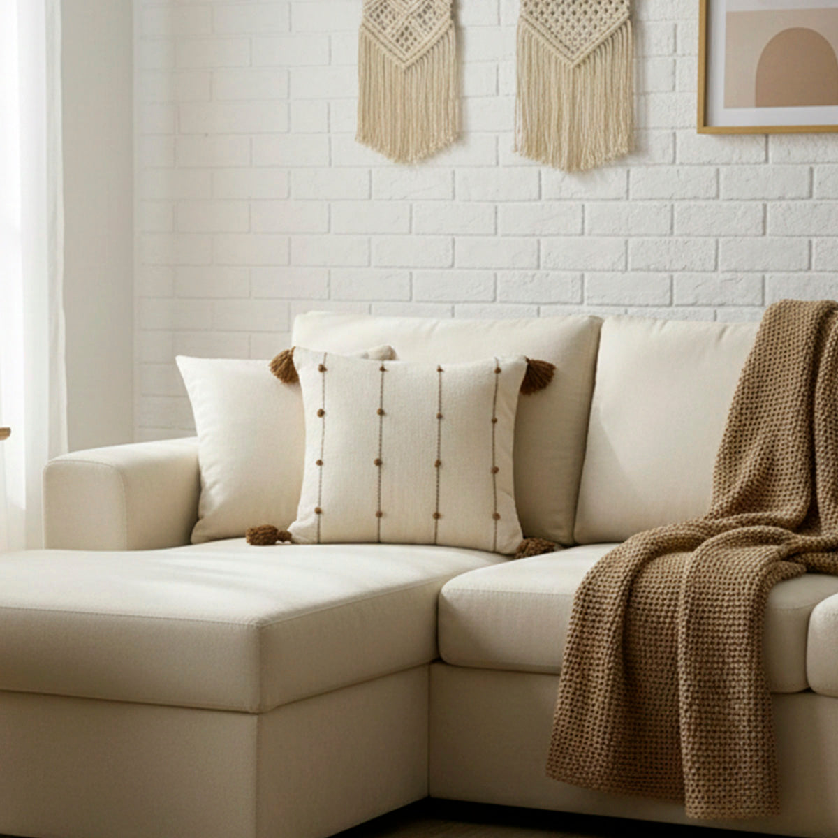 Capa de Almofada Trama com Pompom