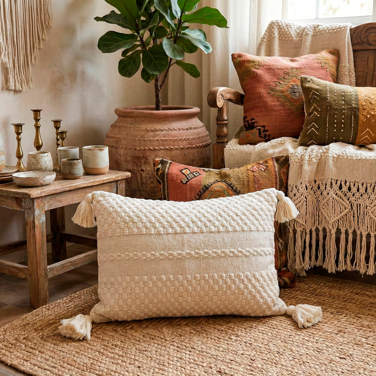 Capa de Almofada baguete Boho Noar