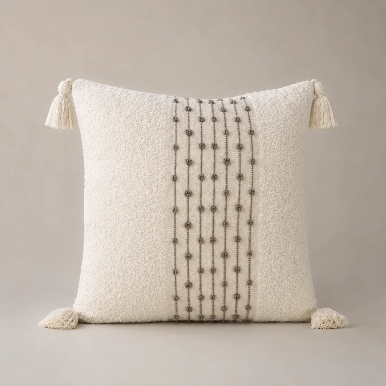 Capa de Almofada Premium Cru com Tassels