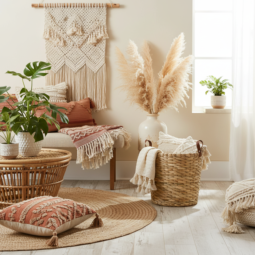 Cesto Organizador de Palha Natural com Alça em Couro