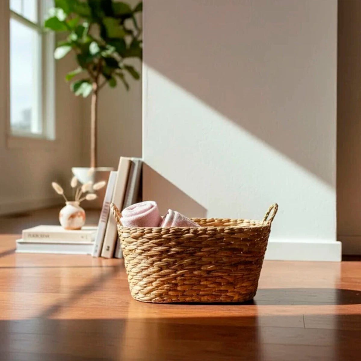 Cesto Organizador de Palha com Alça Horizonte