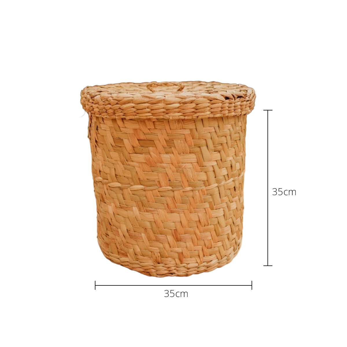 Cesto Organizador de Palha com Tampa Duna