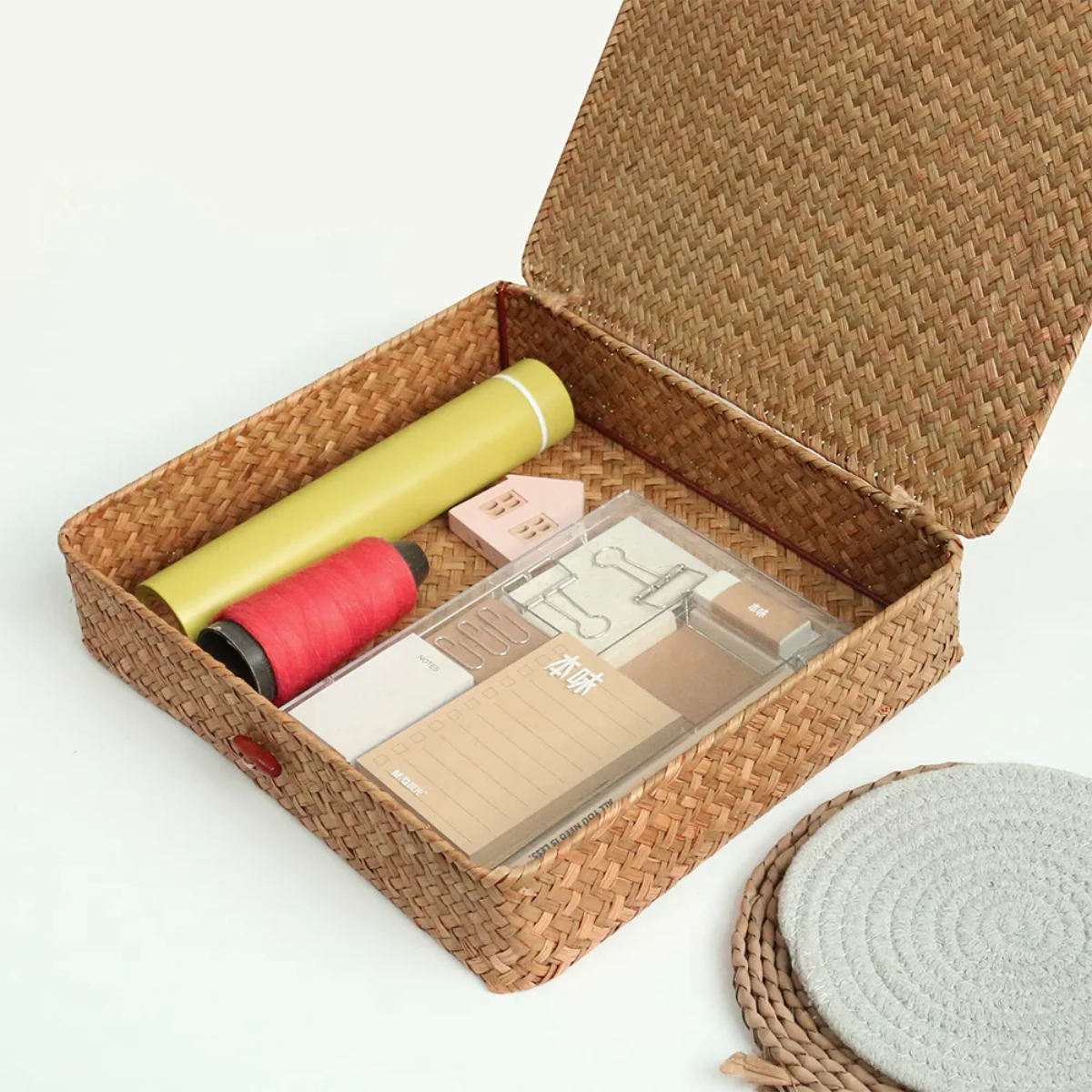 Cesto de Armazenamento Vegetal Trama - 02 peças