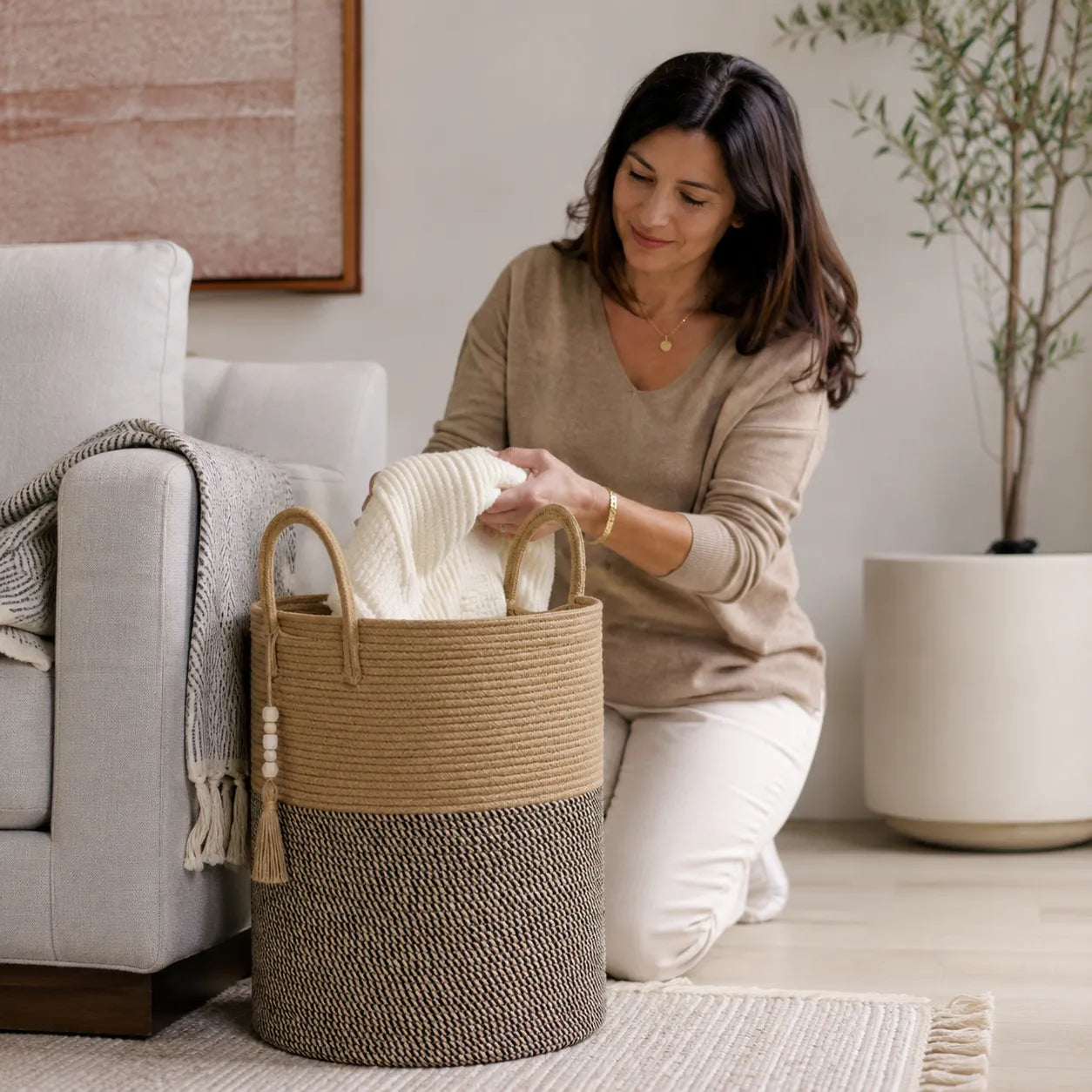 Cesto Organizador Urban para Mantas e Roupas
