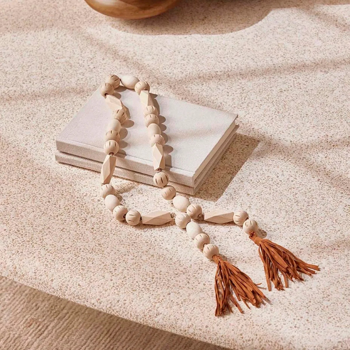 Colar de Mesa Decorativo em Madeira Natural Boho Bali