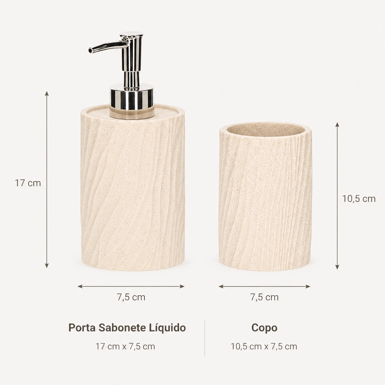 Conjunto para Banheiro 2 peças Texturizado Orvalho