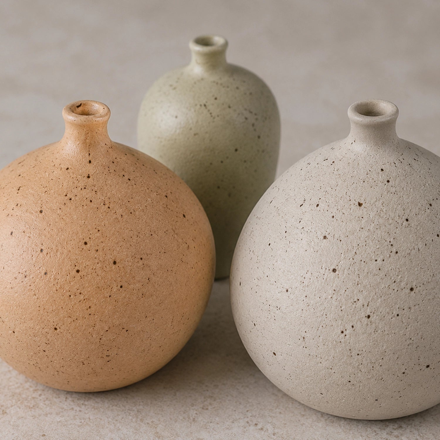 Conjunto de Vasos Decorativos Cerâmica Granilite
