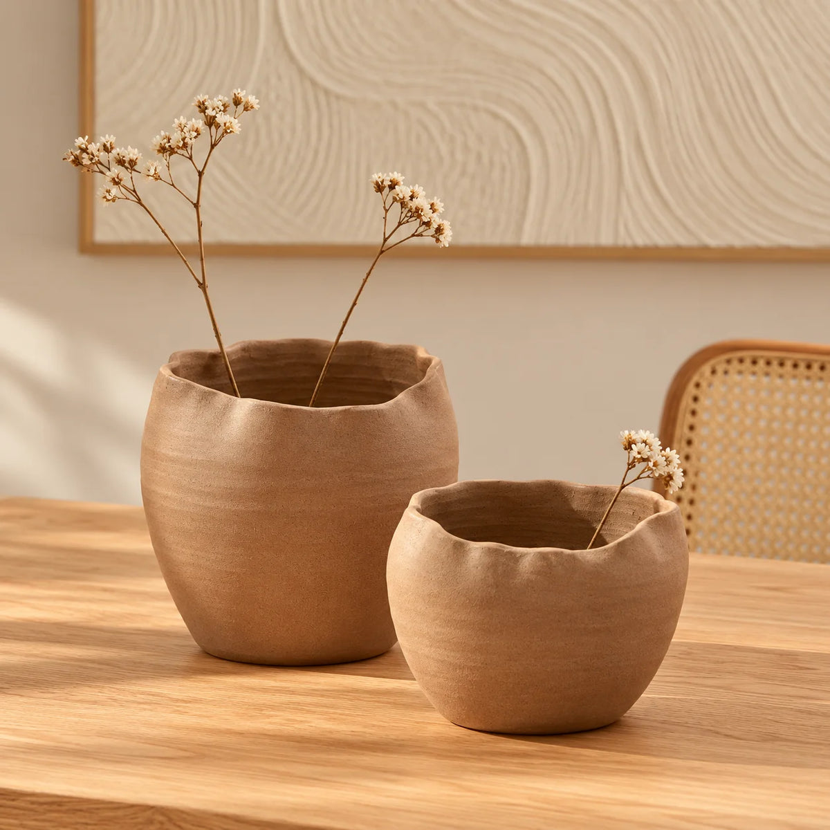 Conjunto de Vasos Decorativos em Cerâmica Terravéa