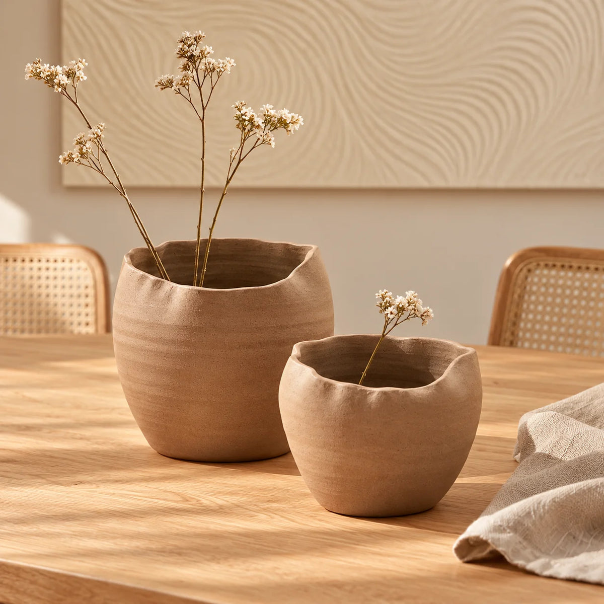 Conjunto de Vasos Decorativos em Cerâmica Terravéa