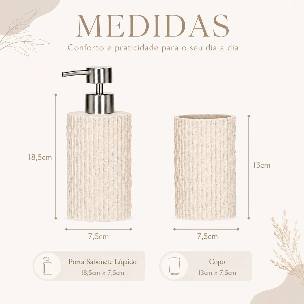 Conjunto para banheiro 2 peças Texturizado Santorini