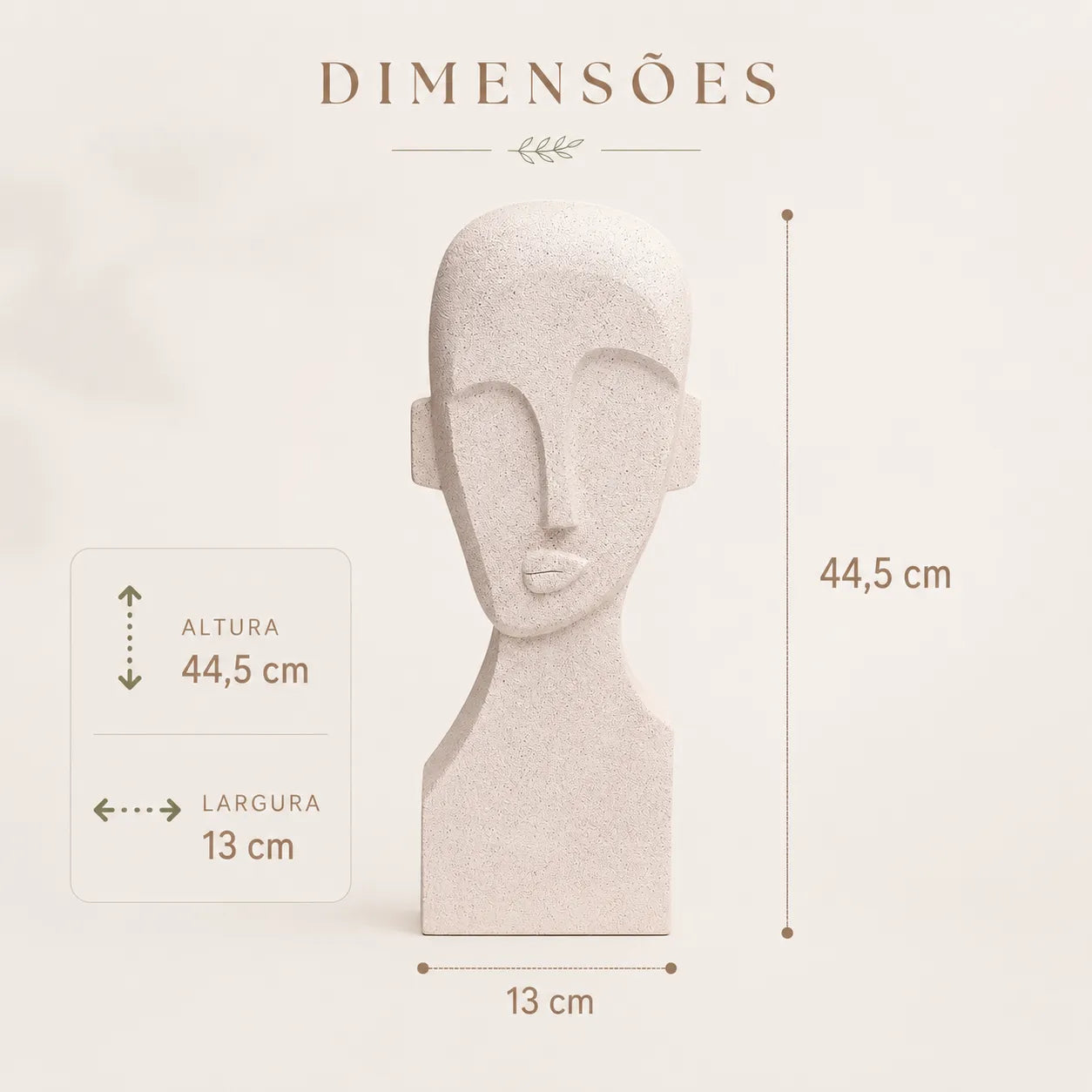 Escultura Decorativa Abstrata em Bege Faces