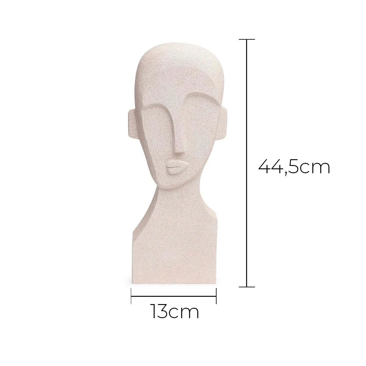 Escultura Decorativa Abstrata em Bege Faces