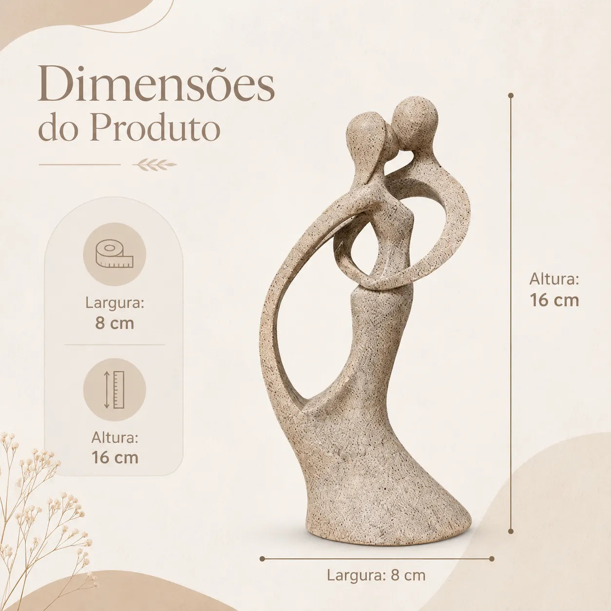 Estátua Decorativa Casal Entrelaçado