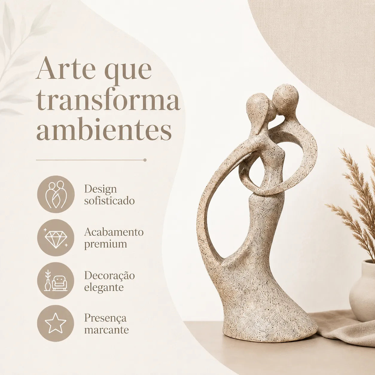 Estátua Decorativa Casal Entrelaçado