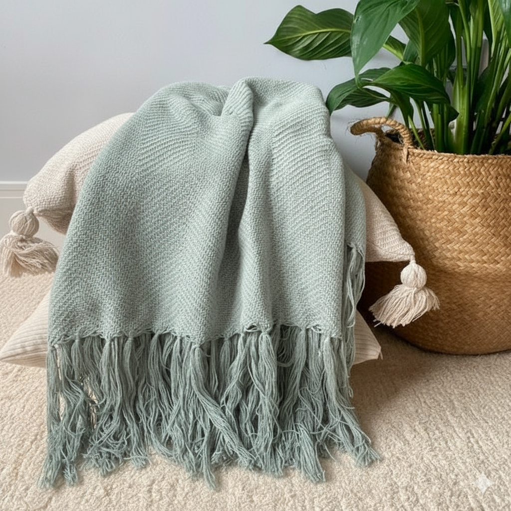 Manta para Sofá Artesanal Algodão Duna