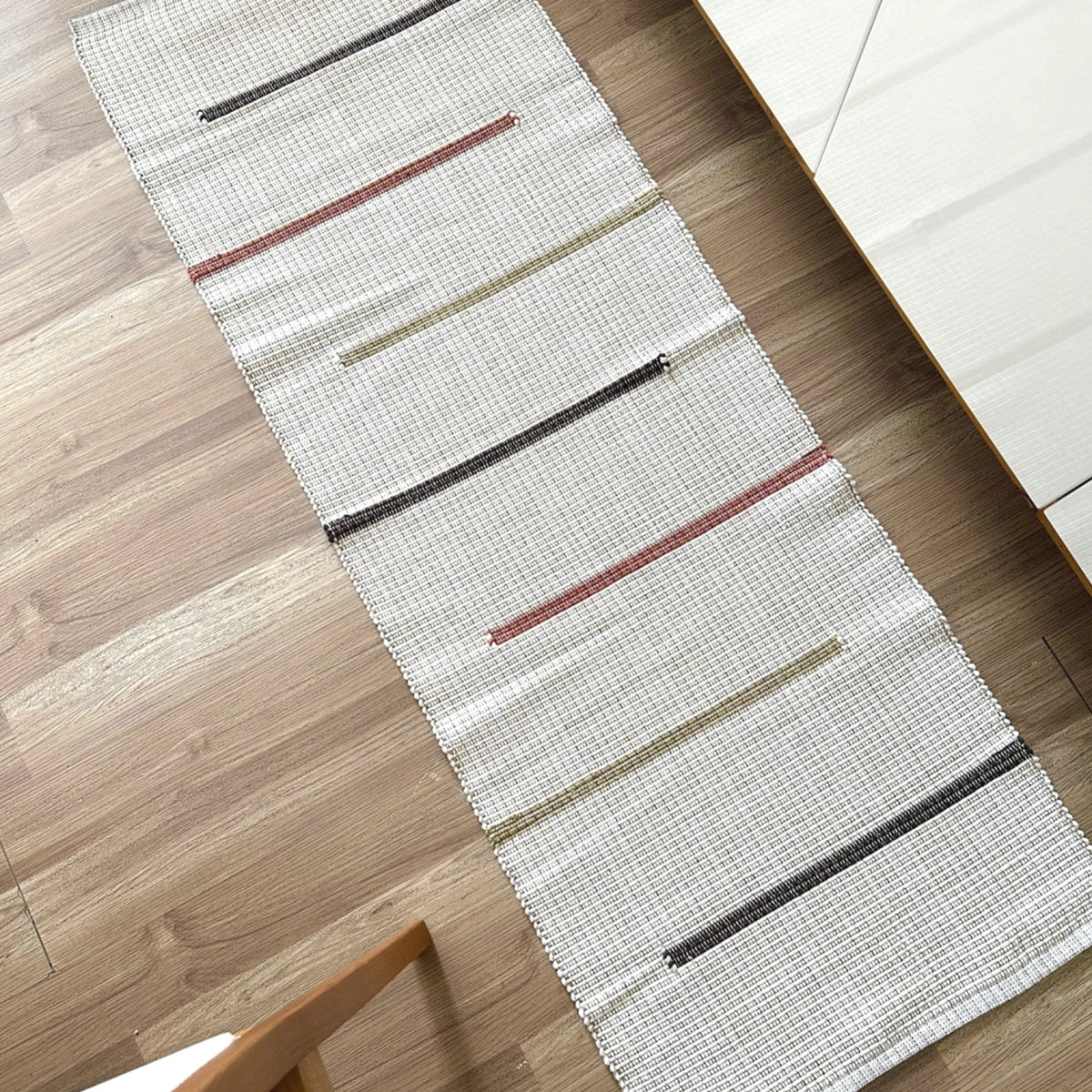 Jogo de Tapetes e Passadeira Terra Listrada - 3 pçs