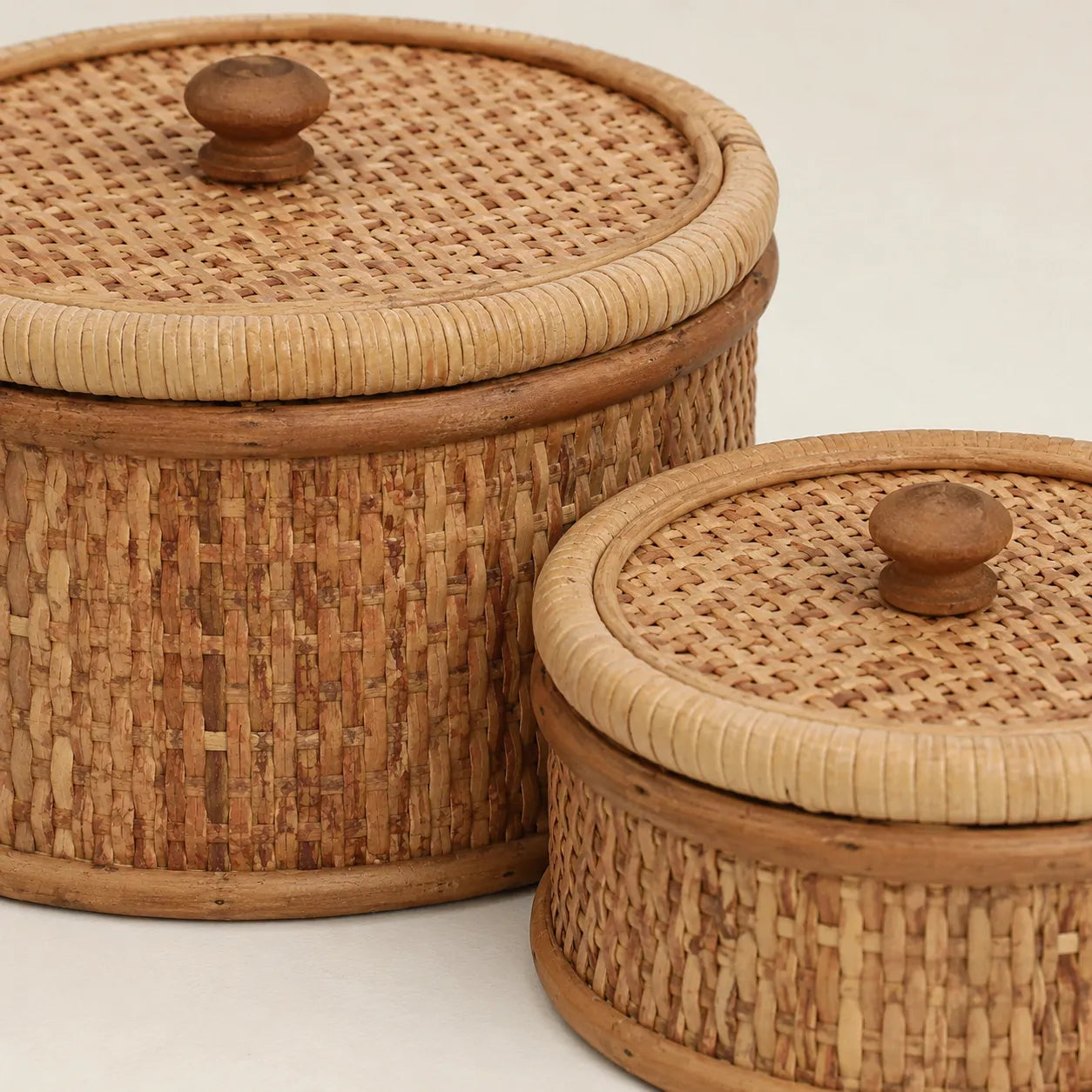 Kit 2 Caixas Organizadoras Rattan Natural