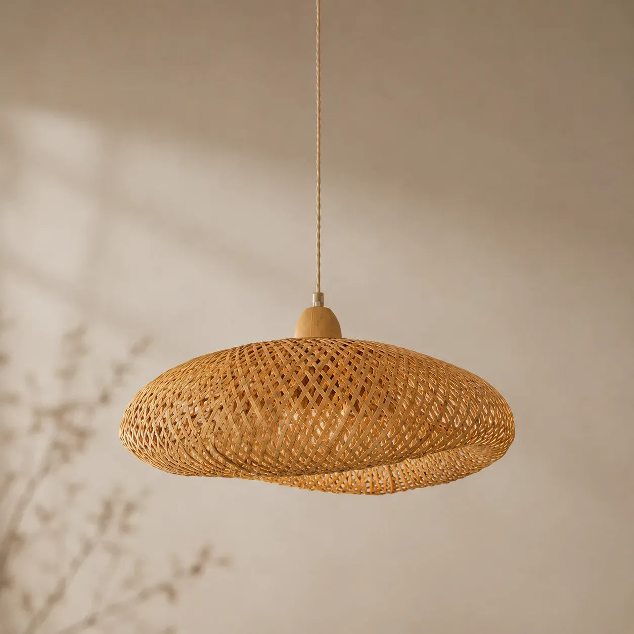 Kit 2 Luminárias Pendente de Bambu Luz do Campo - 50cm e 60cm