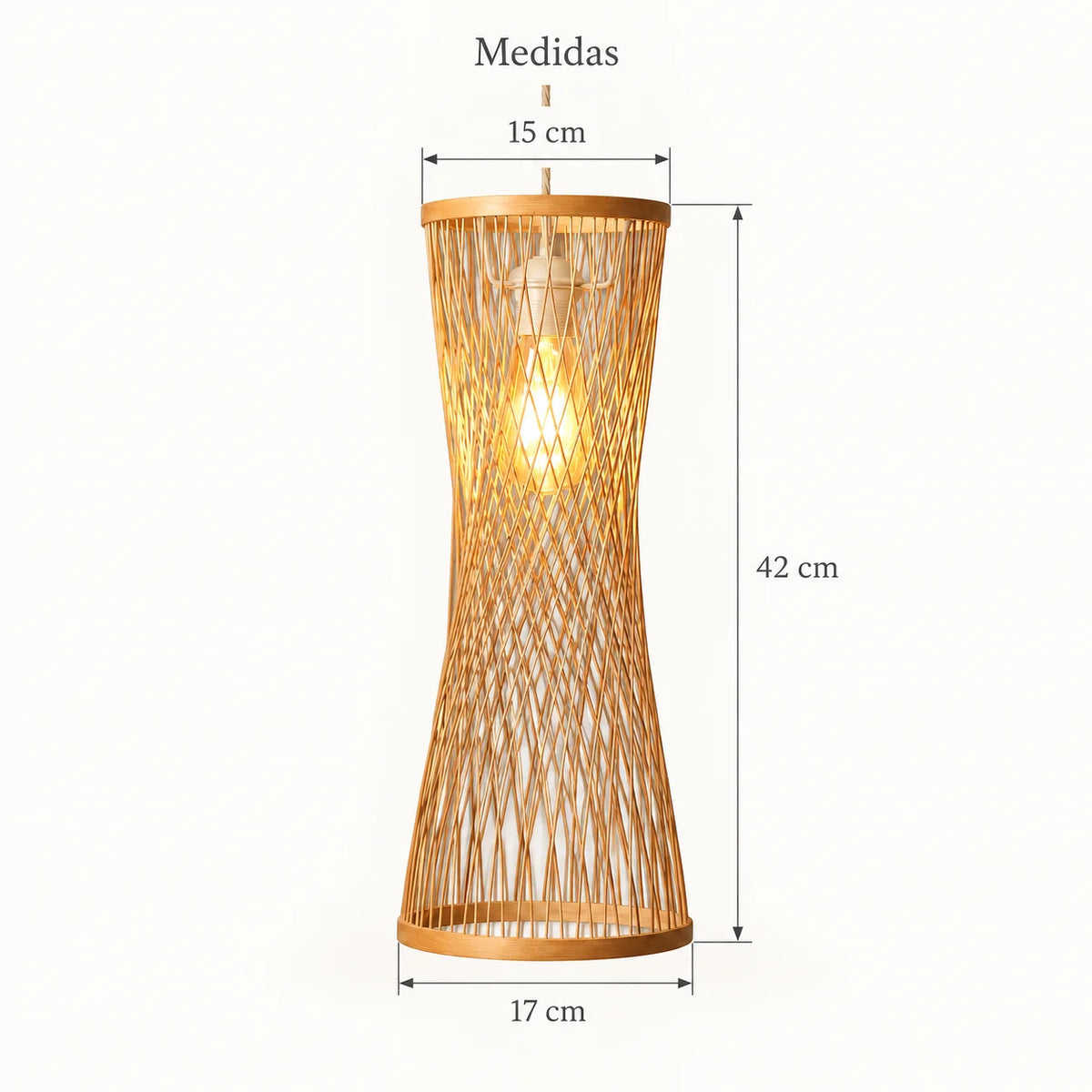 Kit 3 Luminárias Pendente de Bambu Suna