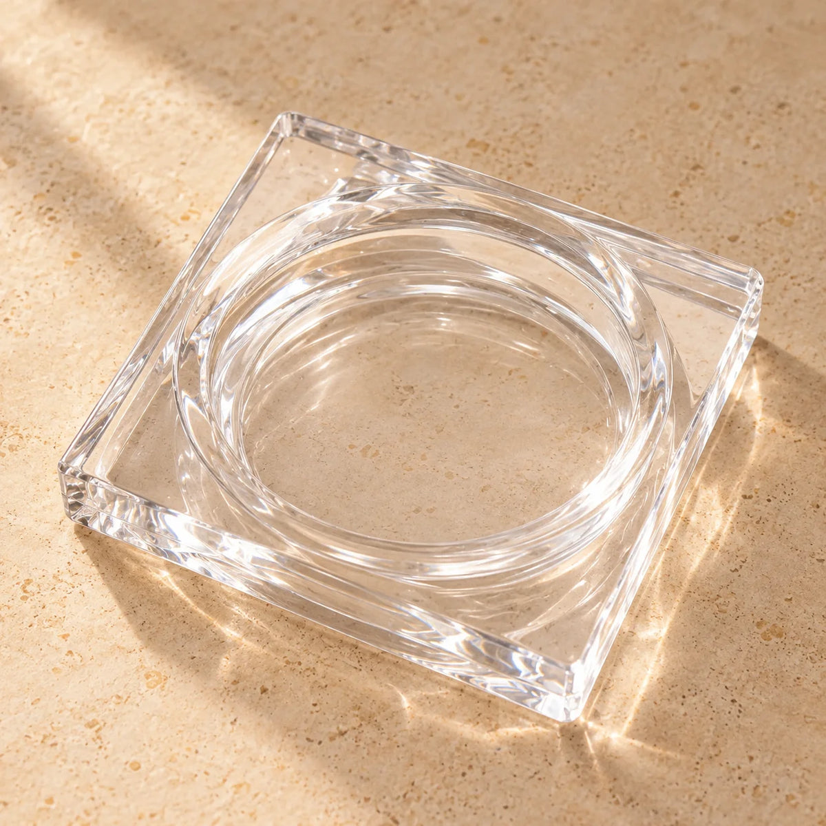 Kit 6 Porta-Copos Quadrados em Acrílico Cristal Quadria, peça de mesa posta em acrílico