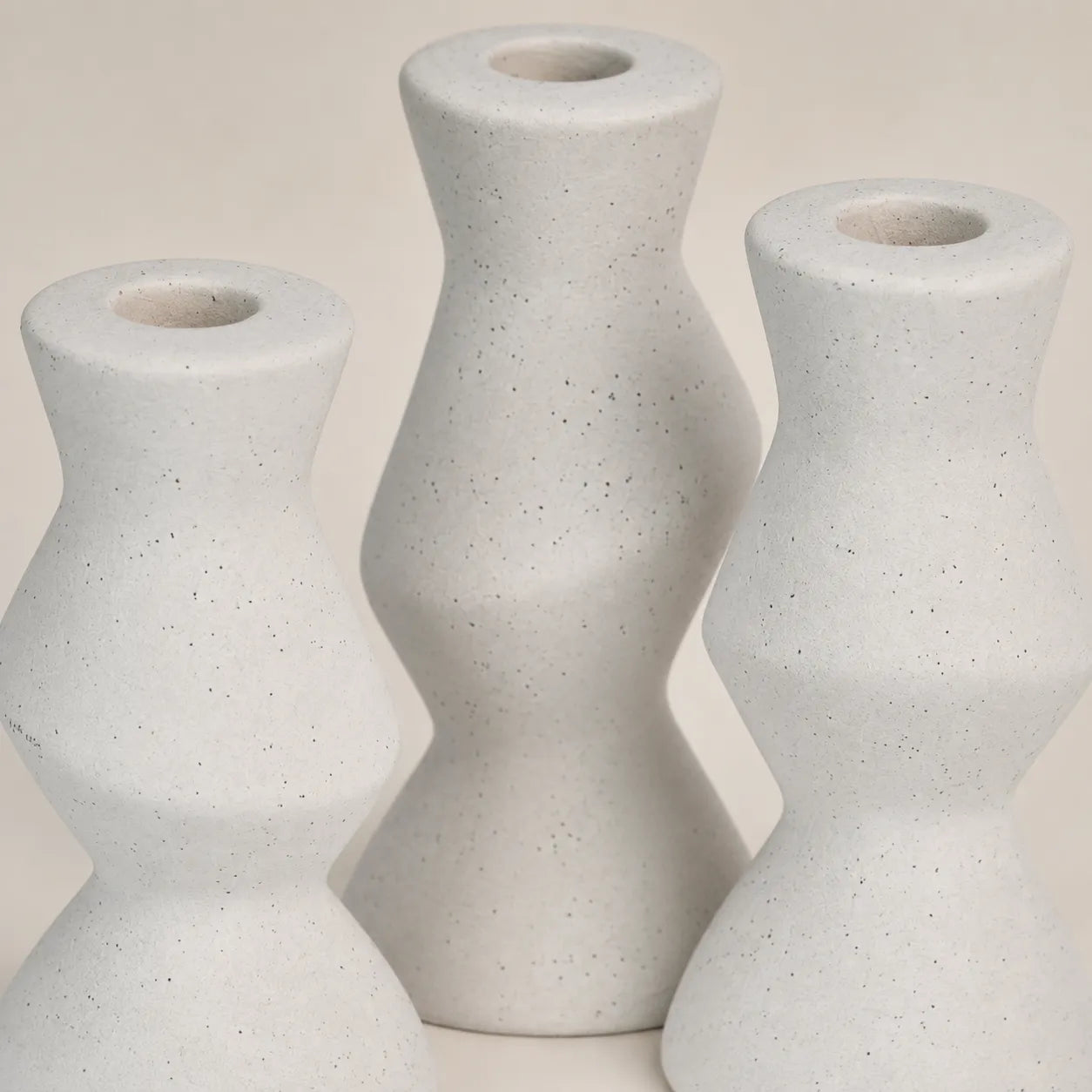 Kit Porta Velas em Cerâmica Granilite