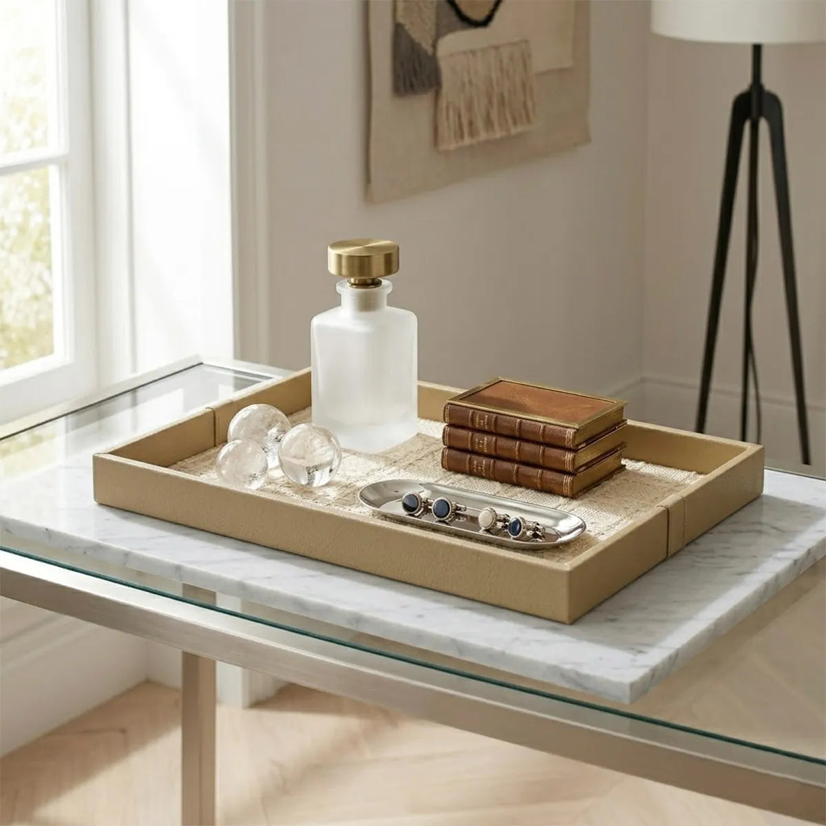 Kit 2 Bandejas Decorativas Marrom Siena