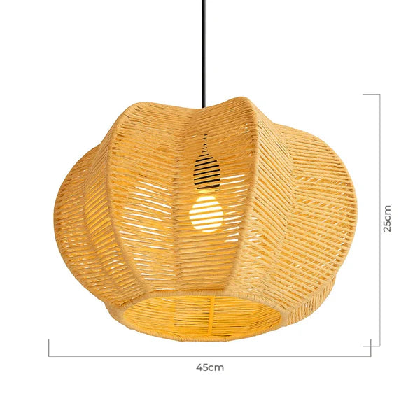 Kit 2 Luminária Pendente de Palha Tramas Naturais