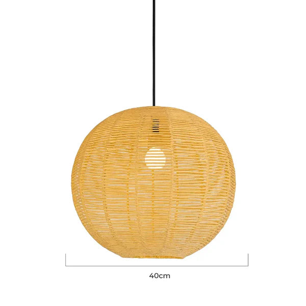 Kit 2 Luminária Pendente de Palha Tramas Naturais