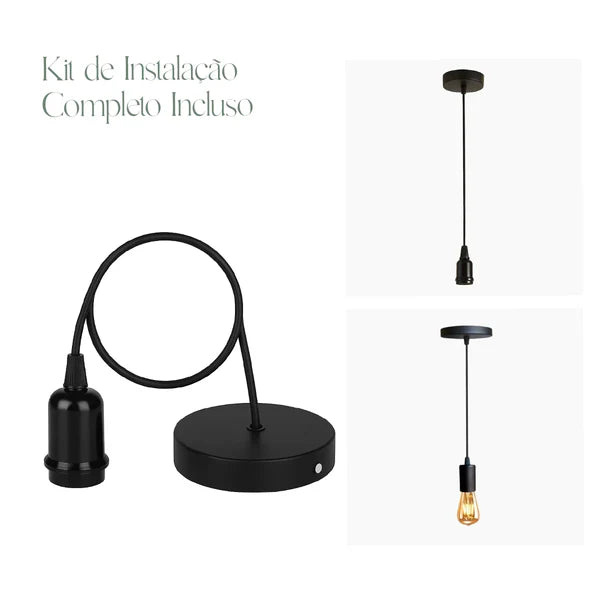 Kit 2 Luminária Pendente de Palha Tramas Naturais