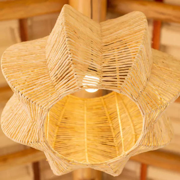 Kit 2 Luminária Pendente de Palha Tramas Naturais