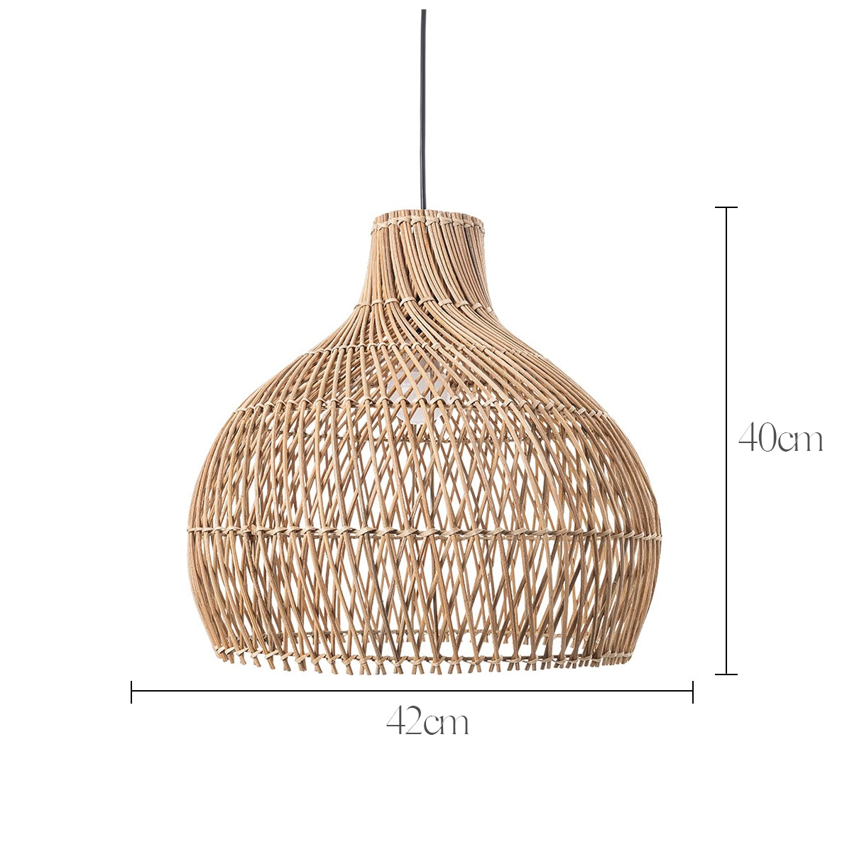 Kit 2x Luminárias Pendente de Rattan Gaia