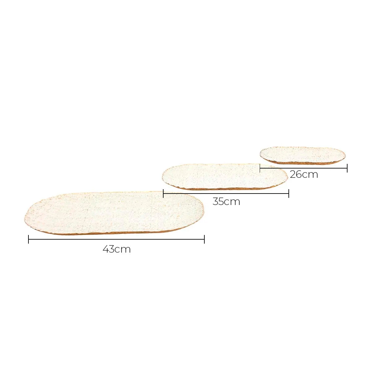 Kit 3 Bandejas Organizadoras em Metal Off White Grecia