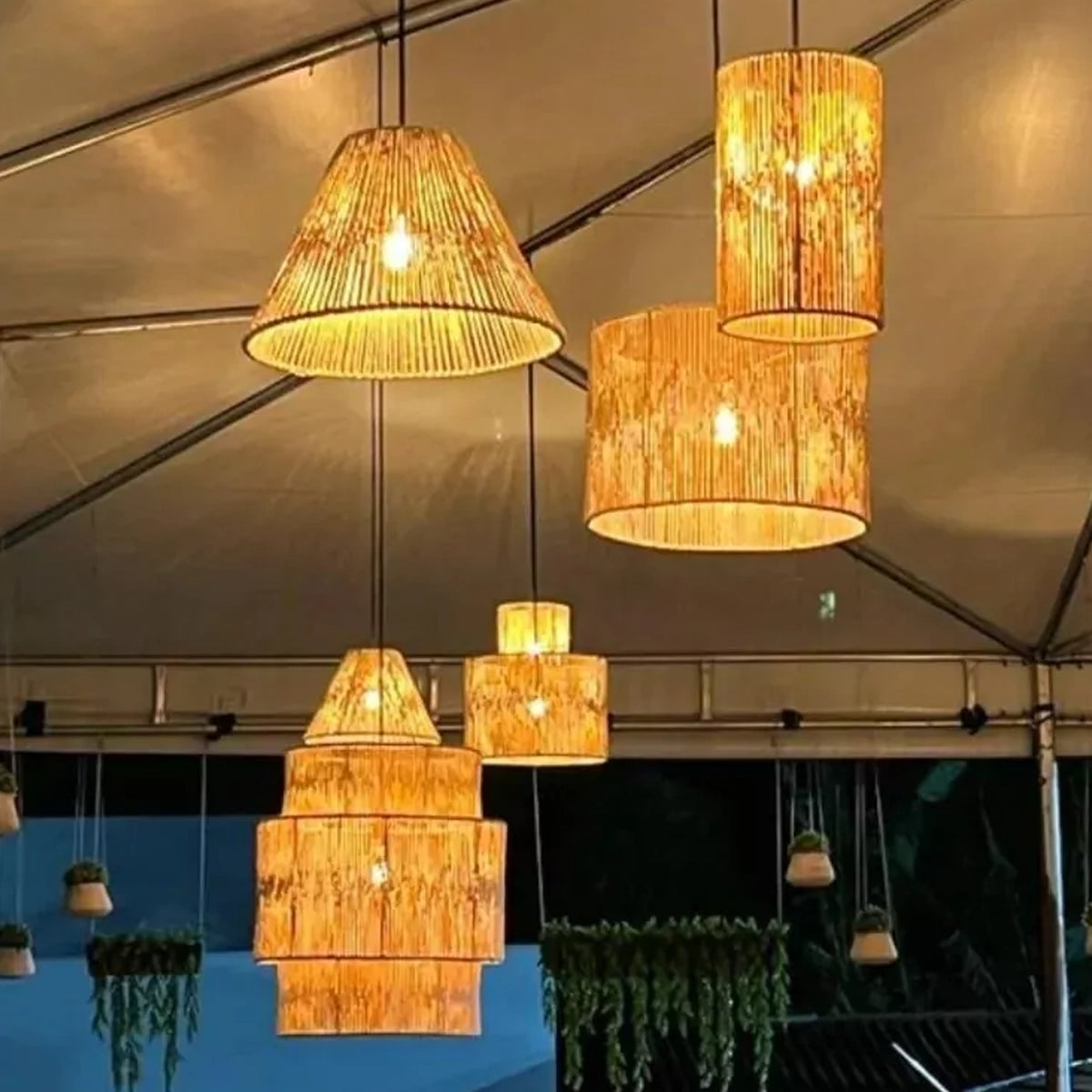Kit 3 Luminária Pendente de Palha Mayu